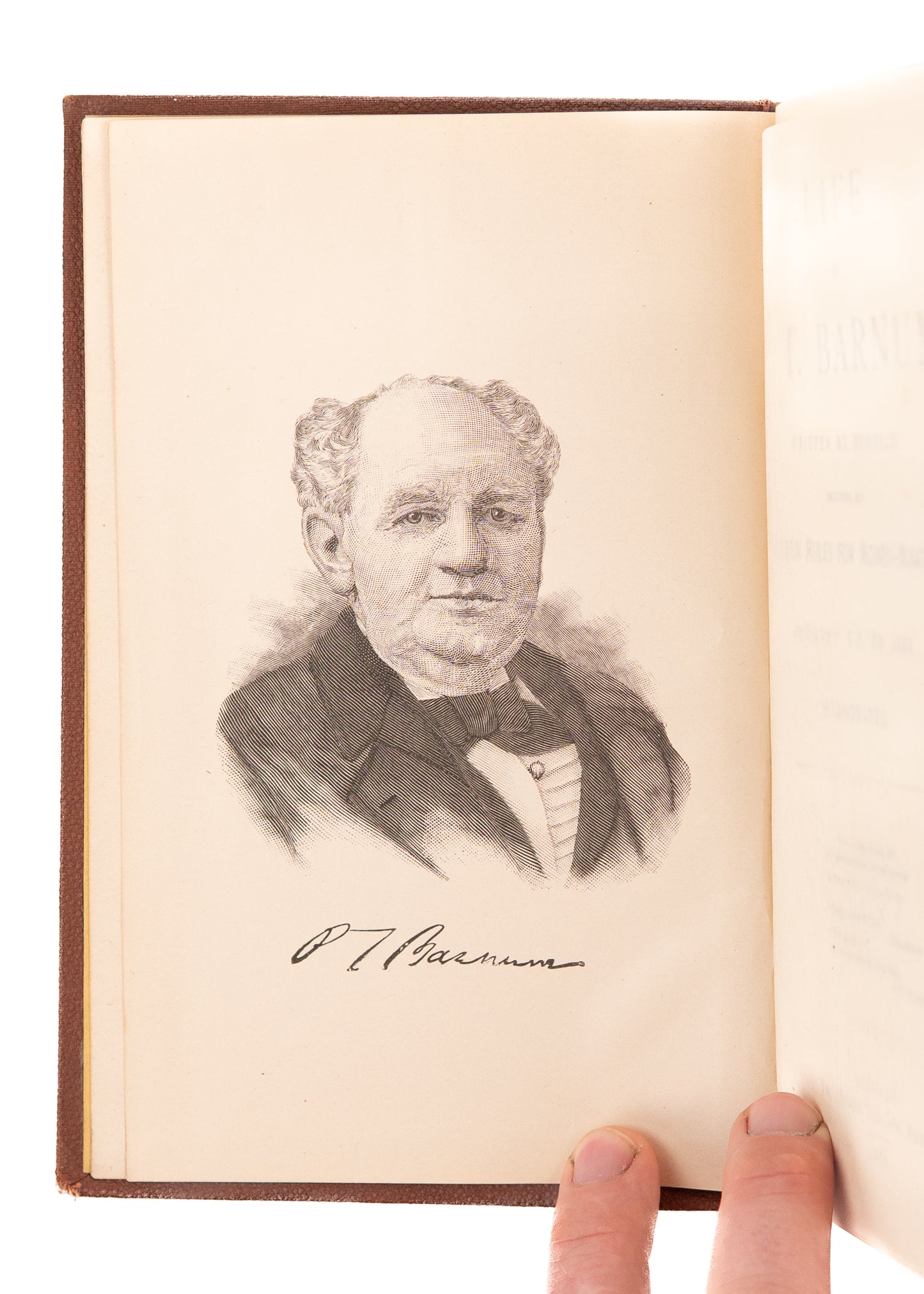 1888 P. T. BARNUM. Rare Signed, "Advance" Copy of his 1888 Autobiography.