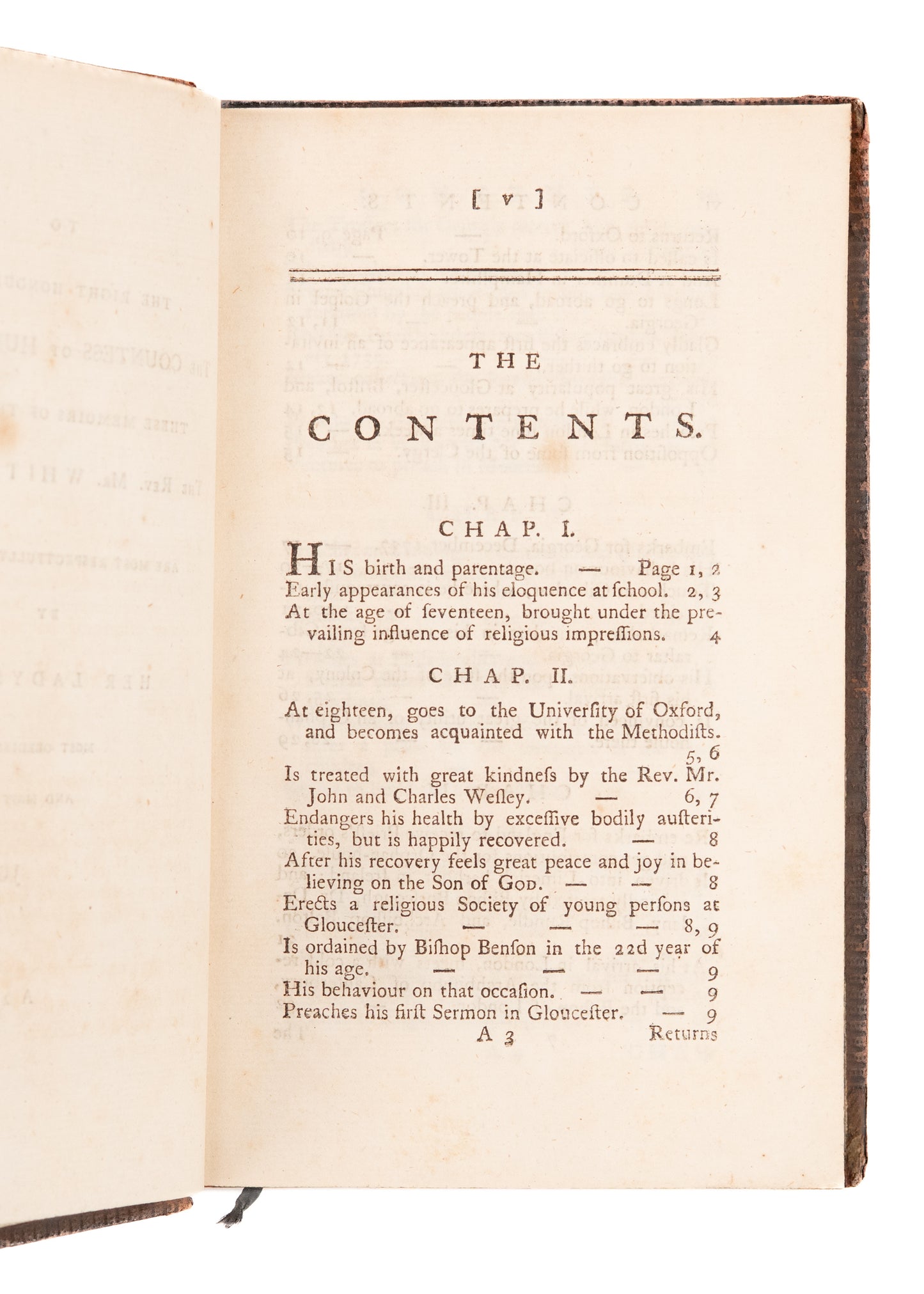 1772 GEORGE WHITEFIELD. First Edition Memoirs of the Life of the Reverend George Whitefield.