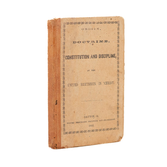 1861 SLAVERY. Anti-Slavery Constitution and Discipline of the United Brethren in Christ.