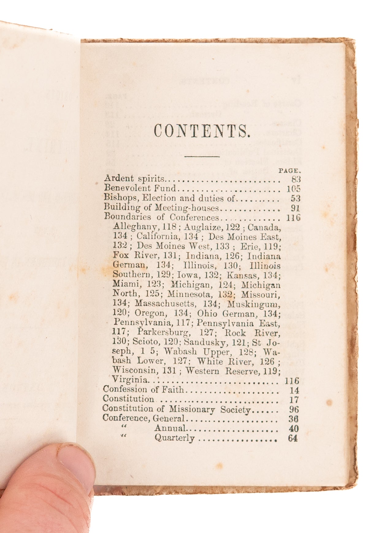 1861 SLAVERY. Anti-Slavery Constitution and Discipline of the United Brethren in Christ.