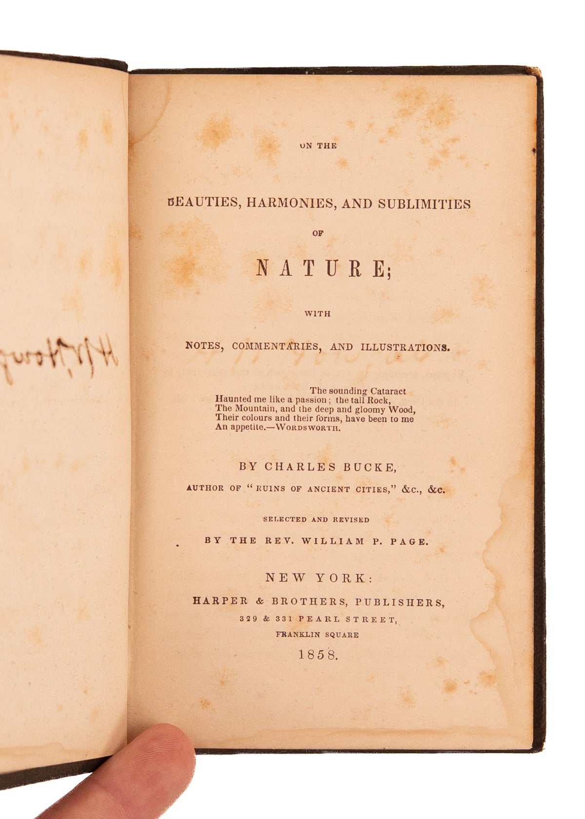 1858 SUBLIMITIES OF NATURE. Owned by Civil War Officer, Turned Scam Artist, Brothel Owner, & Fugitive