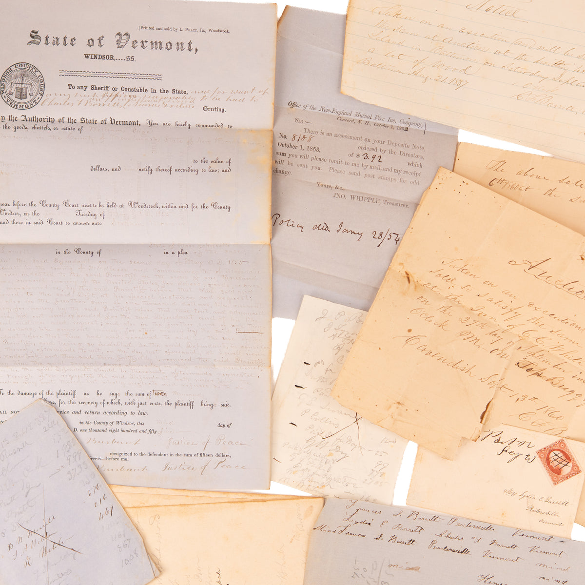 1851 STATUTES VERMONT. Early Fugitive Slave & Freedmen Statutes with Legal Documents of Early Legislator.