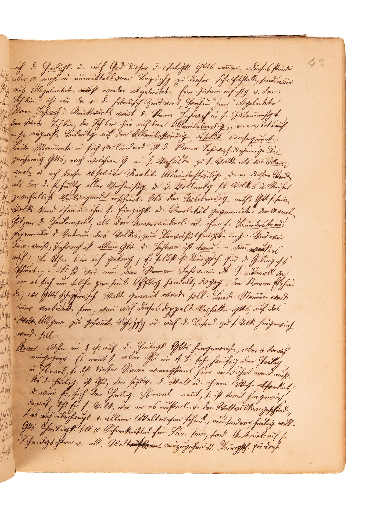 1860 PIETIST DOGMATIC THEOLOGY. Lectures of German Pietist Missionary to America from Basel Mission.