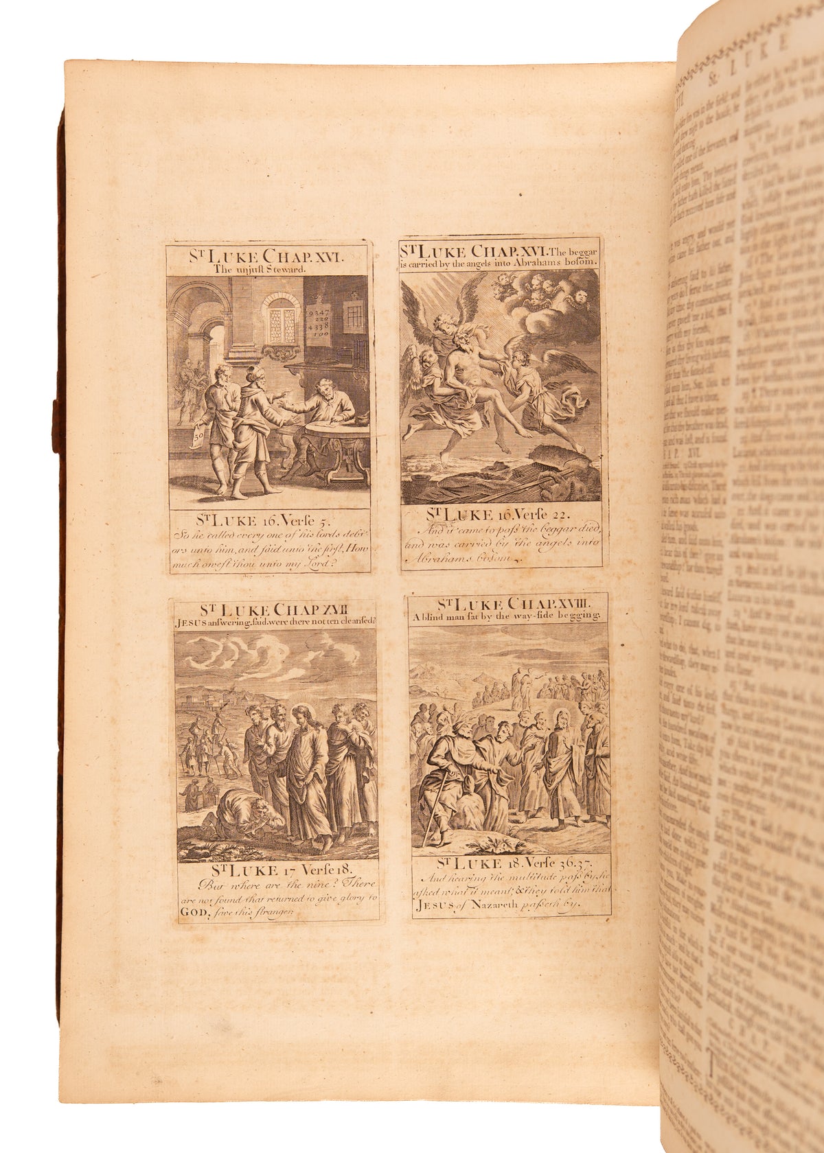 1789 PENNINGTON'S BIBLE. Scarce 18th Century Folio with Over 200 Original Copperplate Engravings.