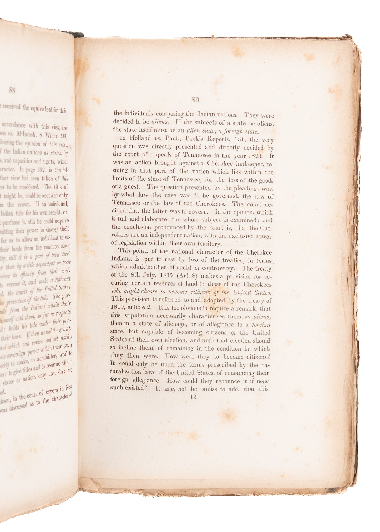 1832 JOHN SERGEANT [1779-1852]. Speeches on Slavery, Missouri Compromise, & Trail of Tears.