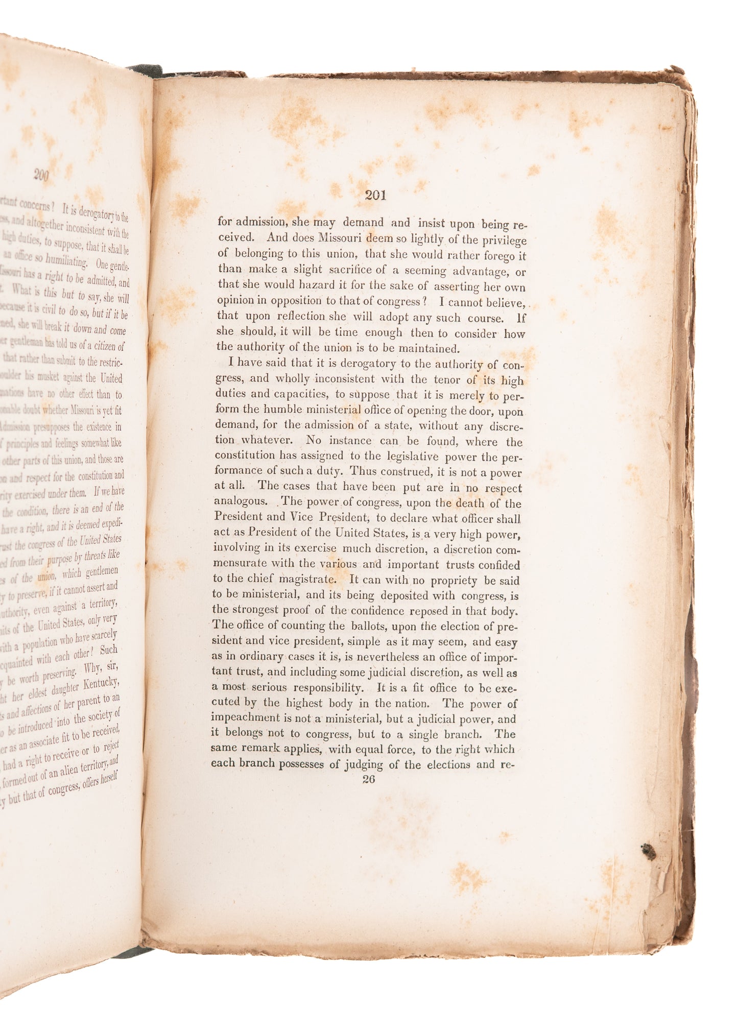 1832 JOHN SERGEANT [1779-1852]. Speeches on Slavery, Missouri Compromise, & Trail of Tears.