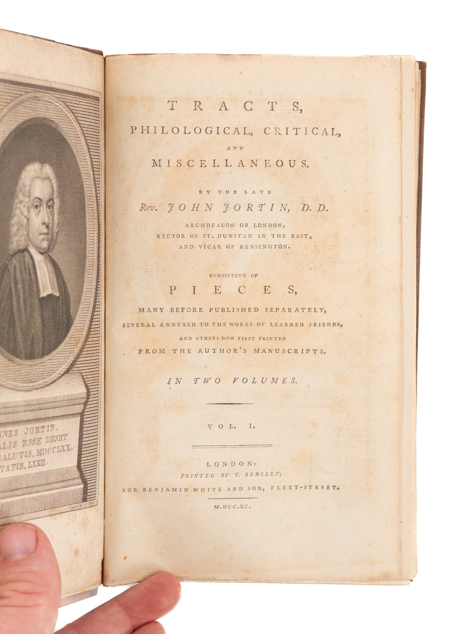 1790 JOHN JORTIN. Jortin's Sermons, Biblical Illustrations & Notes on the Greek Philosophers.