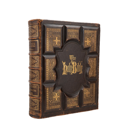 1885 THE HOLY BIBLE. Illustrated, Parallel New Testament, Etc.