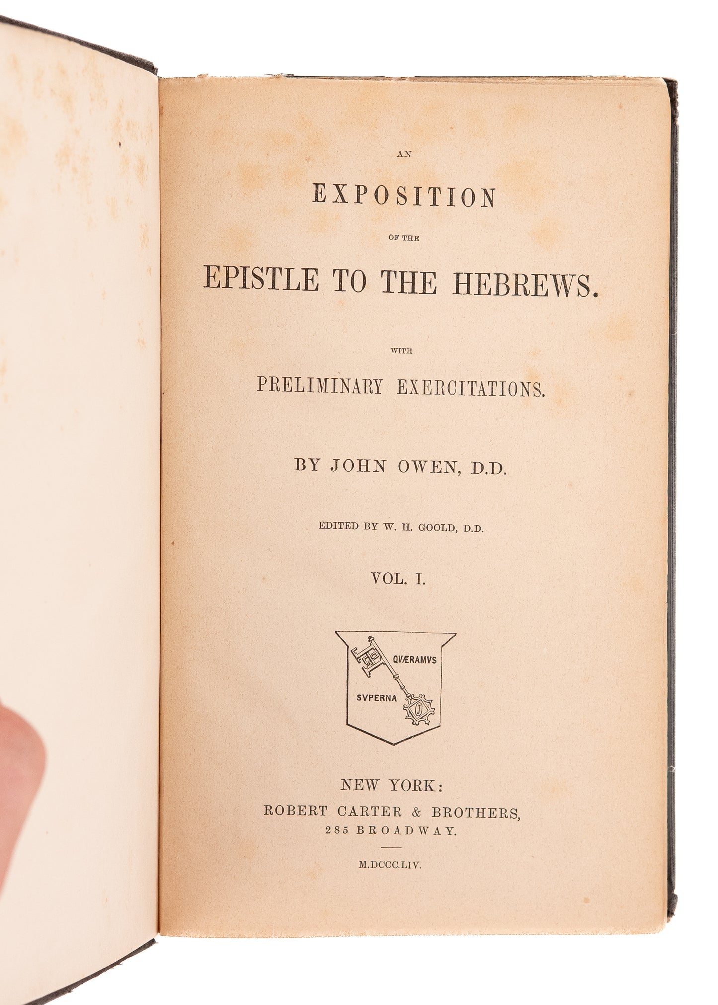 1854 JOHN OWEN. An Exposition of the Epistle to the Hebrews. 7 Volume Set.