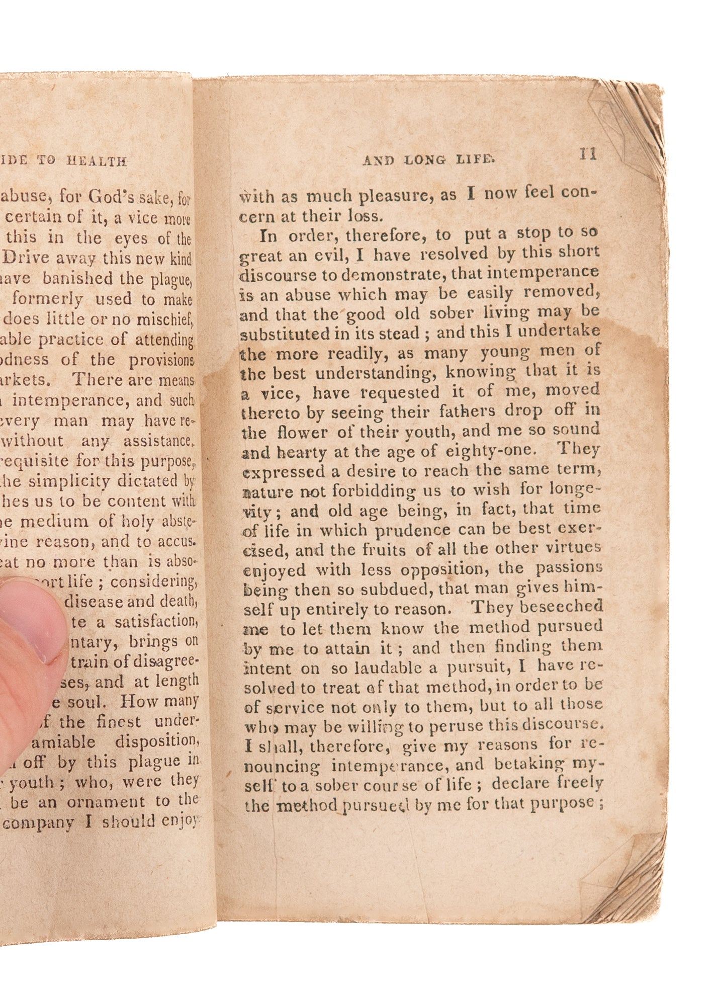 1814 LEWIS CORNARO. Health and Long Life. How to Live to 100 Years Old. American Utopian!