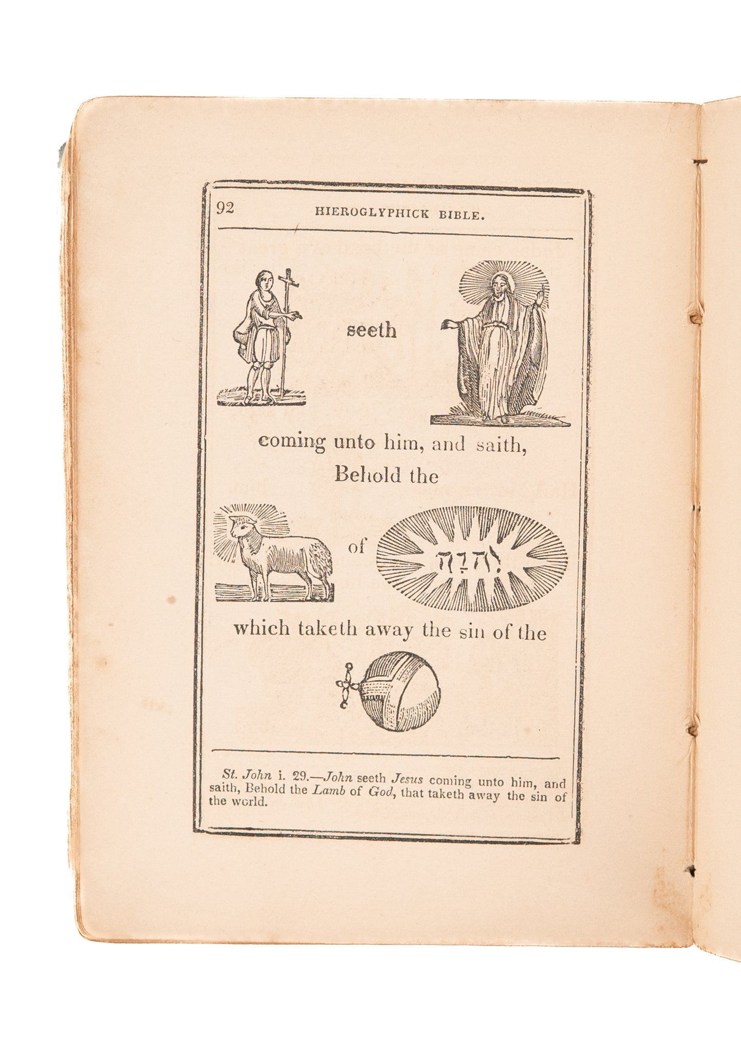 1863 THE HIEROGLYPHIC BIBLE. Early American Iconographic Children's Bible. Finely Illustrated.