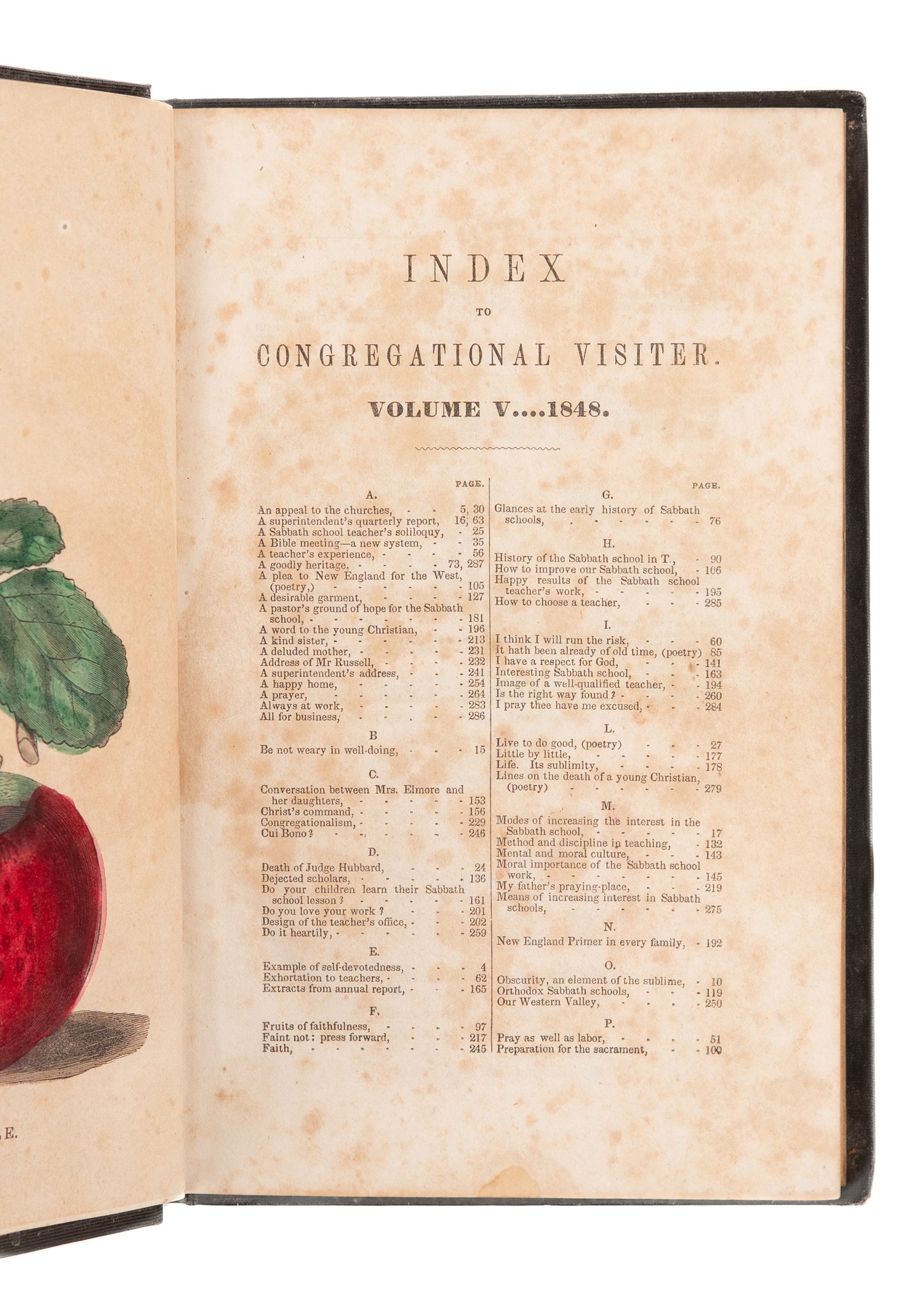 1848 THE CONGREGATIONAL VISITOR. History of Sabbath Schools and Westward Expansion.