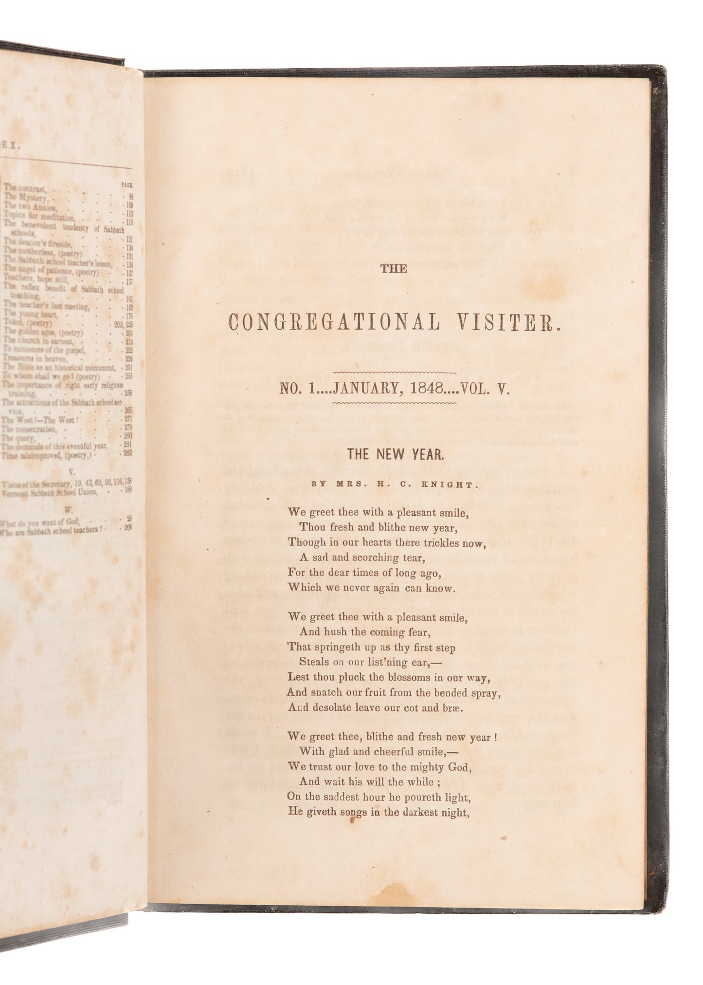 1848 THE CONGREGATIONAL VISITOR. History of Sabbath Schools and Westward Expansion.