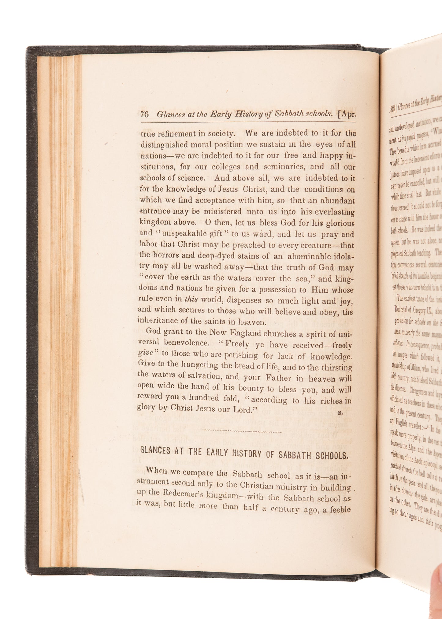 1848 THE CONGREGATIONAL VISITOR. History of Sabbath Schools and Westward Expansion.