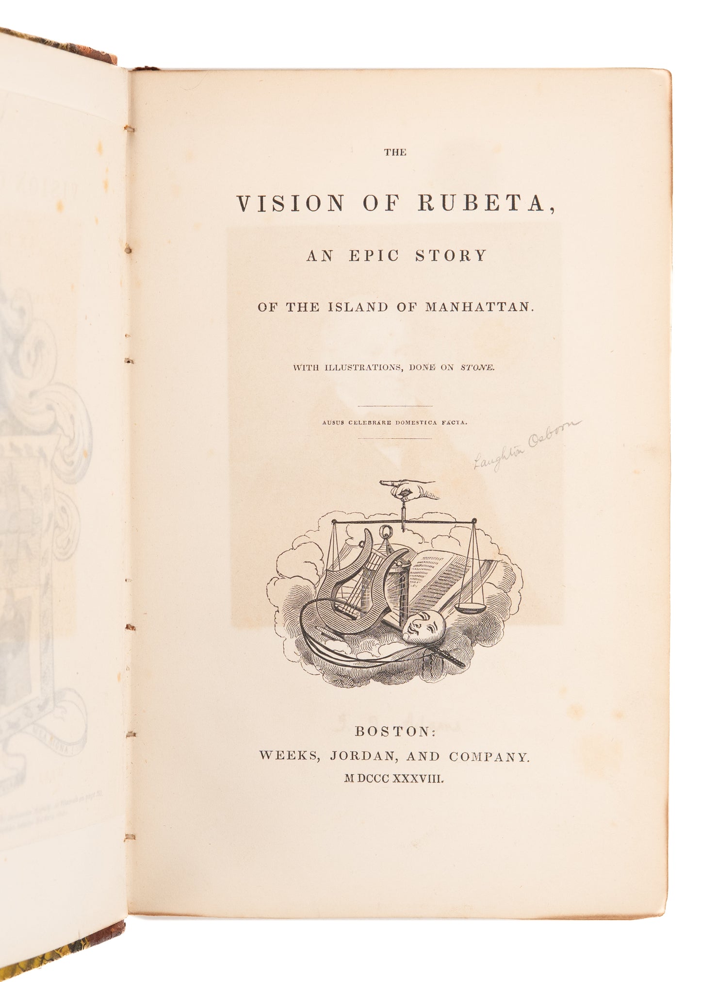 1838/1832 LAUGHTON OSBORN & JOHN QUINCY ADAMS. The Vision of Rubeta & Dermont Mac Morrogh.