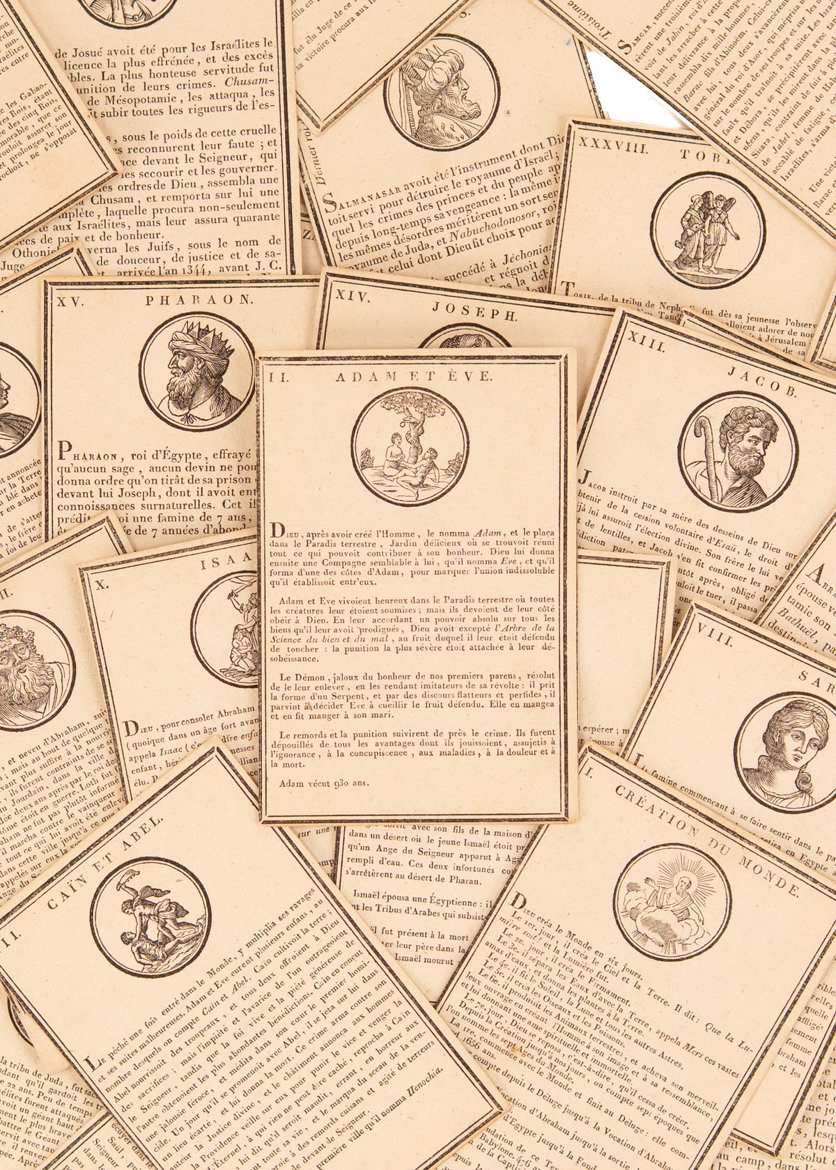 c.1815 CHILDREN'S CATECHISTICAL CARDS. To Aid Young in Learning History of Creation & Old Testament.