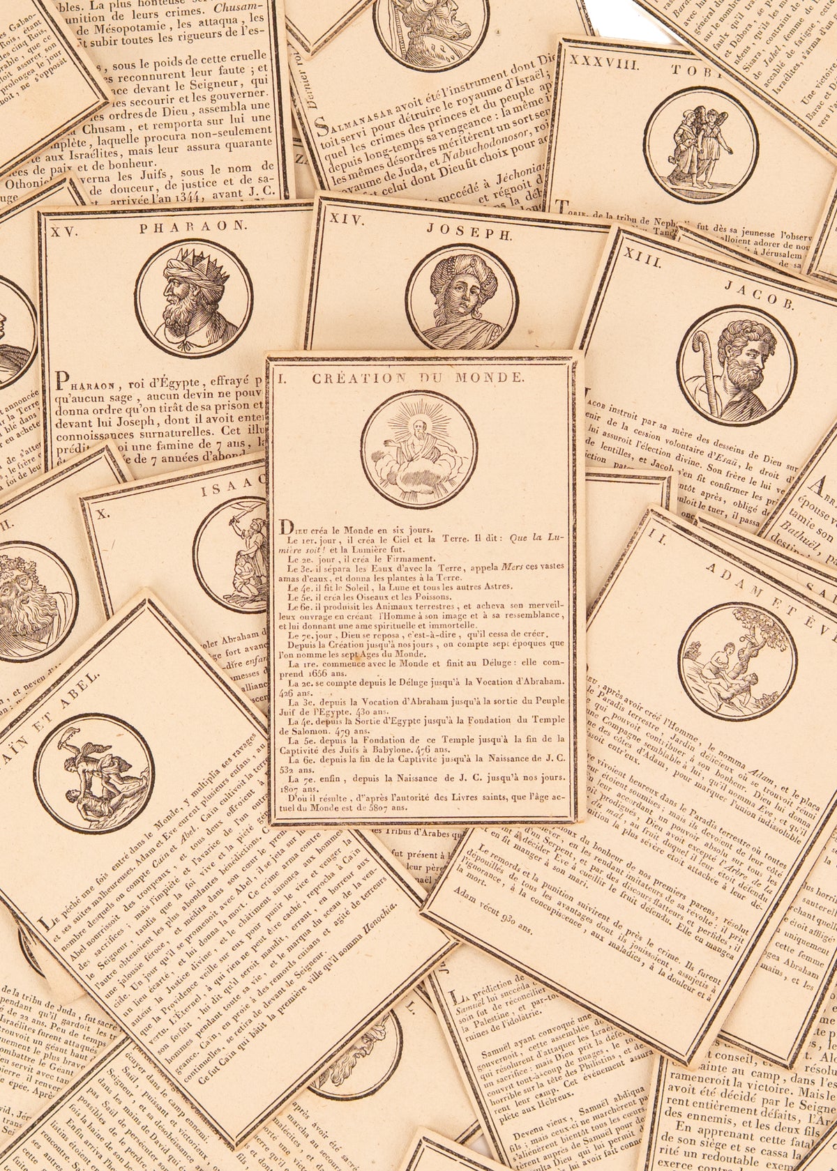 c.1815 CHILDREN'S CATECHISTICAL CARDS. To Aid Young in Learning History of Creation & Old Testament.