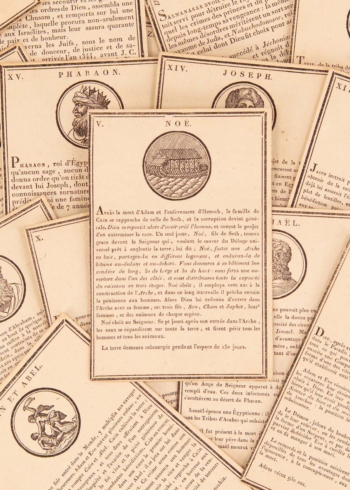 c.1815 CHILDREN'S CATECHISTICAL CARDS. To Aid Young in Learning History of Creation & Old Testament.