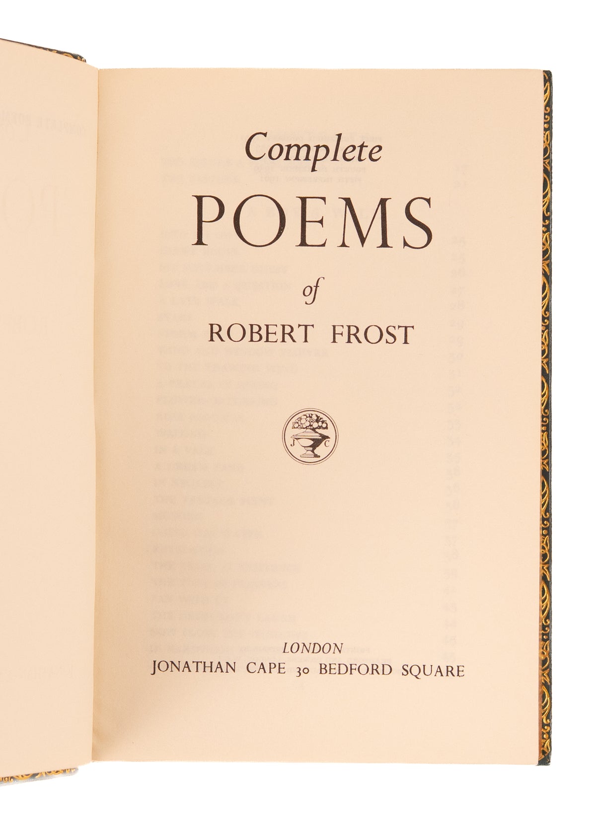 1961 ROBERT FROST. The Complete Poems, in Tiffany Blue Fine Leather by Frost of Bath.