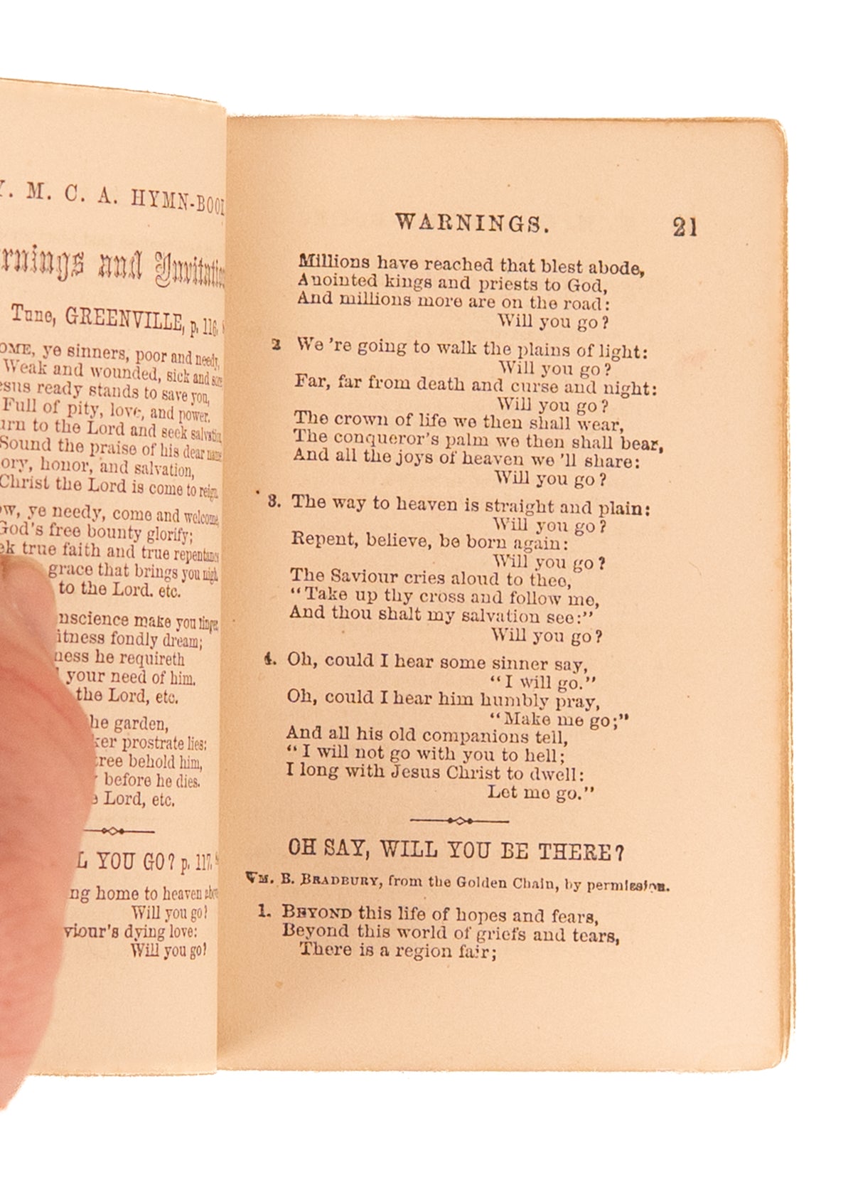 1867 YMCA HYMN-BOOK. First Hymn-Book Ever Published by YMCA. Model for D. L. Moody & Ira D. Sankey's Revivalist Hymns.