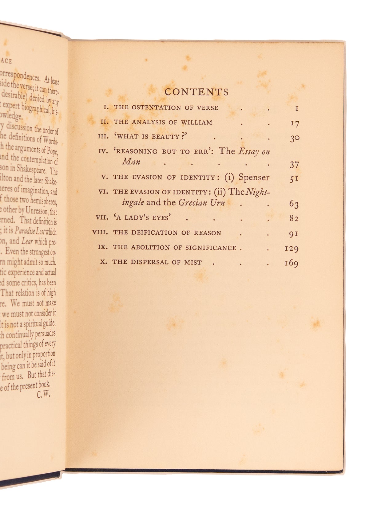 1933 CHARLES WILLIAMS - THE INKLINGS. Reason and Beauty in the Poetic Mind - Signed - Inspired Lewis & Tolkien.