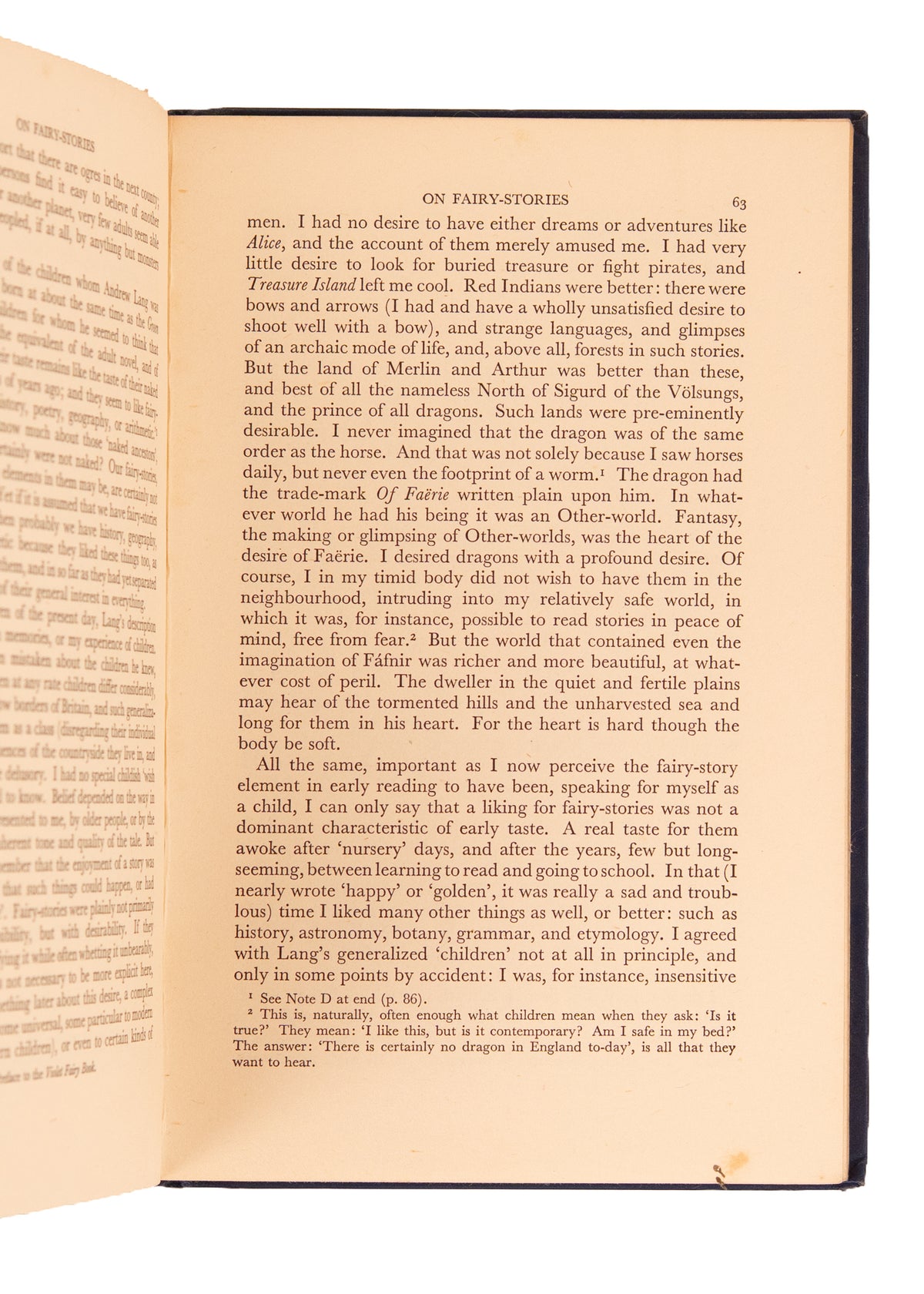 1947 J. R. R. TOLKIEN & C. S. LEWIS. True First Edition of On Fairy-Stories by Tolkien and On Stories by Lewis. Association Copy.