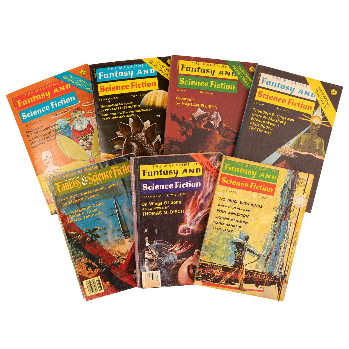 THE MAGAZINE OF FANTASY & SCIENCE FICTION. 42 Issues. First Feminist Sci-Fi - Women Men Don't See by James Tiptree.