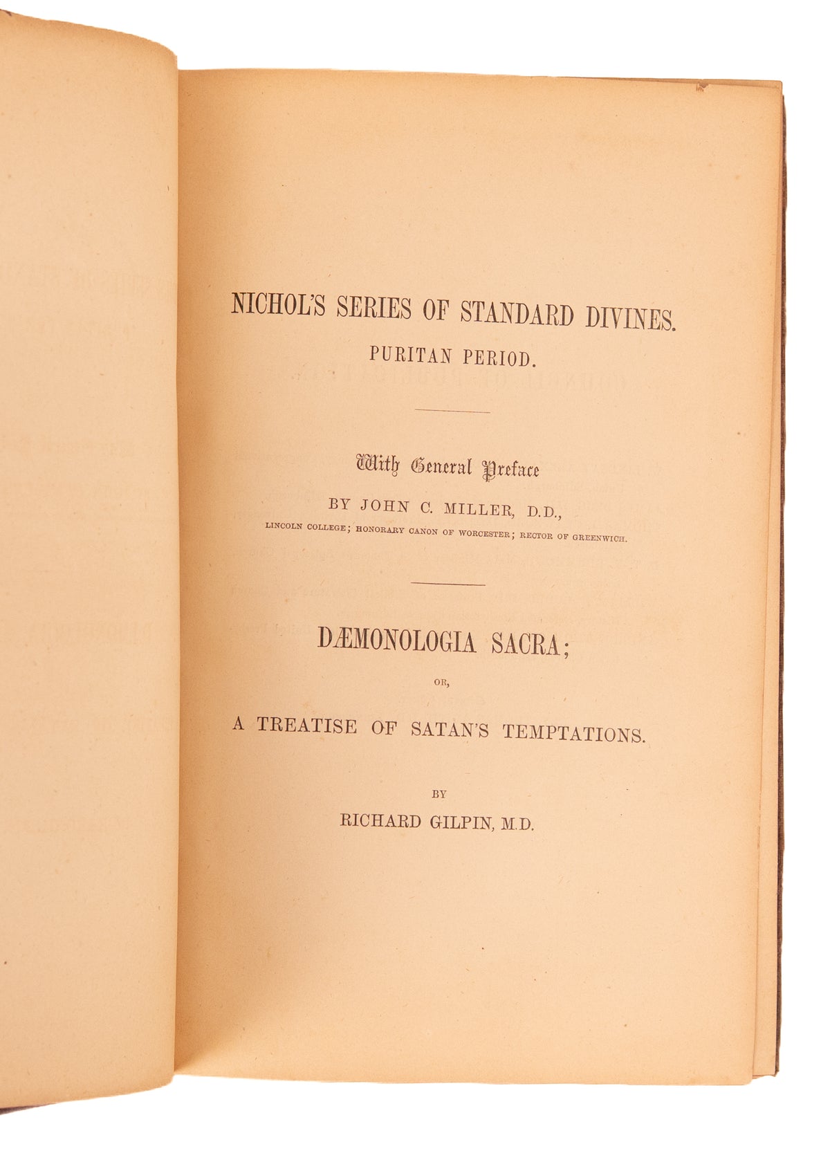 1677 / 1867 RICHARD GILPIN. Daemonologia Sacra; Role of Satan in Temptations, Depression, &c. Puritan.