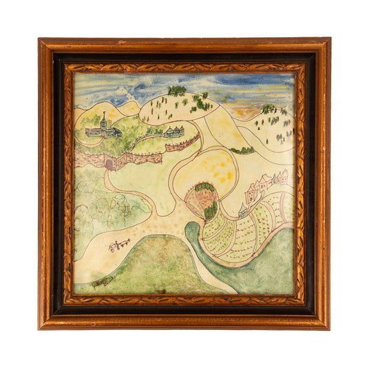 1960's J. R. R. TOLKIEN. Superb Enamel on Copper of Hobbiton Crafted in an American Interracial Peace Colony.