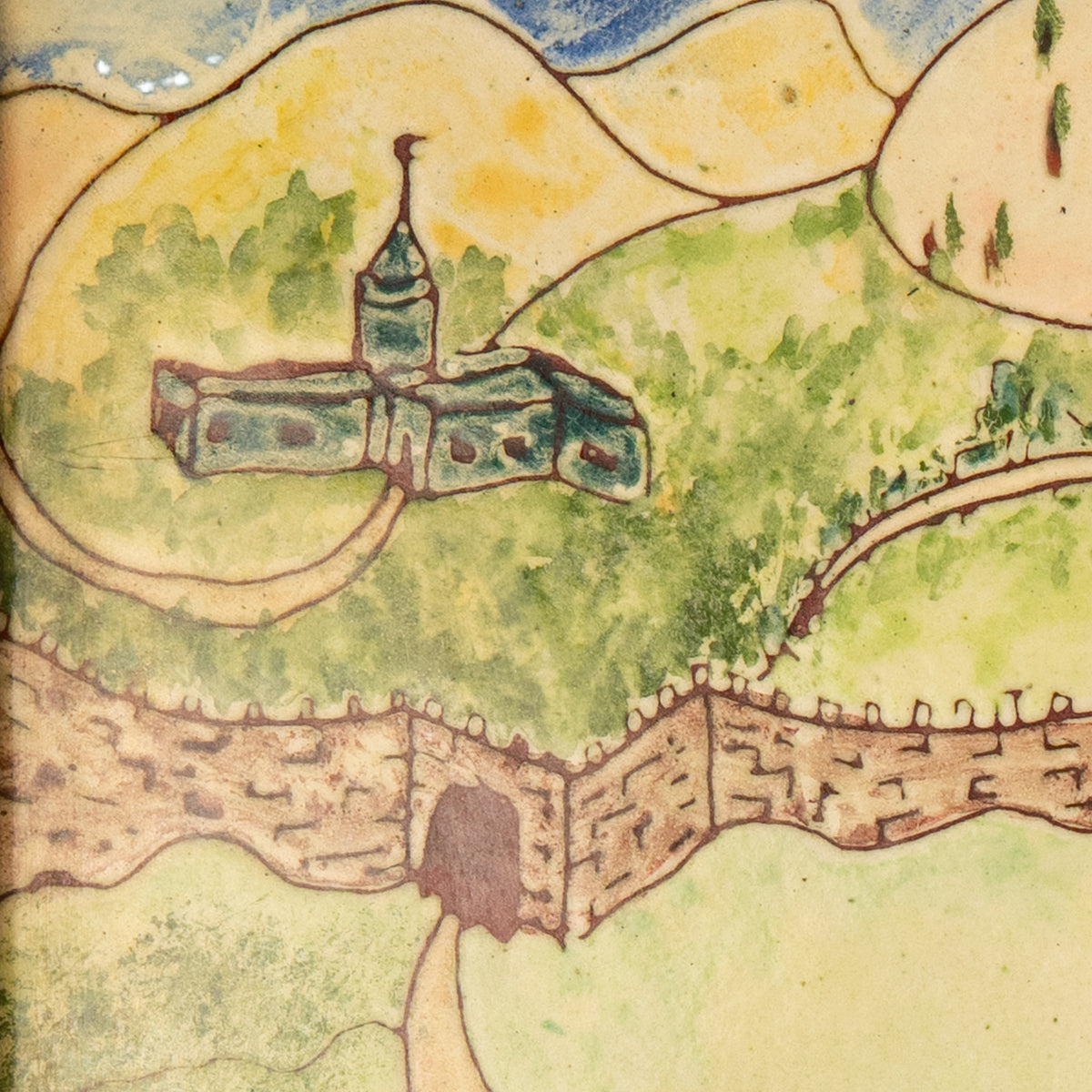 1960's J. R. R. TOLKIEN. Superb Enamel on Copper of Hobbiton Crafted in an American Interracial Peace Colony.