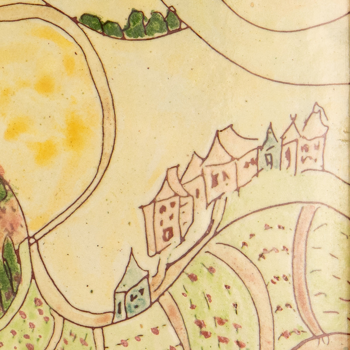 1960's J. R. R. TOLKIEN. Superb Enamel on Copper of Hobbiton Crafted in an American Interracial Peace Colony.