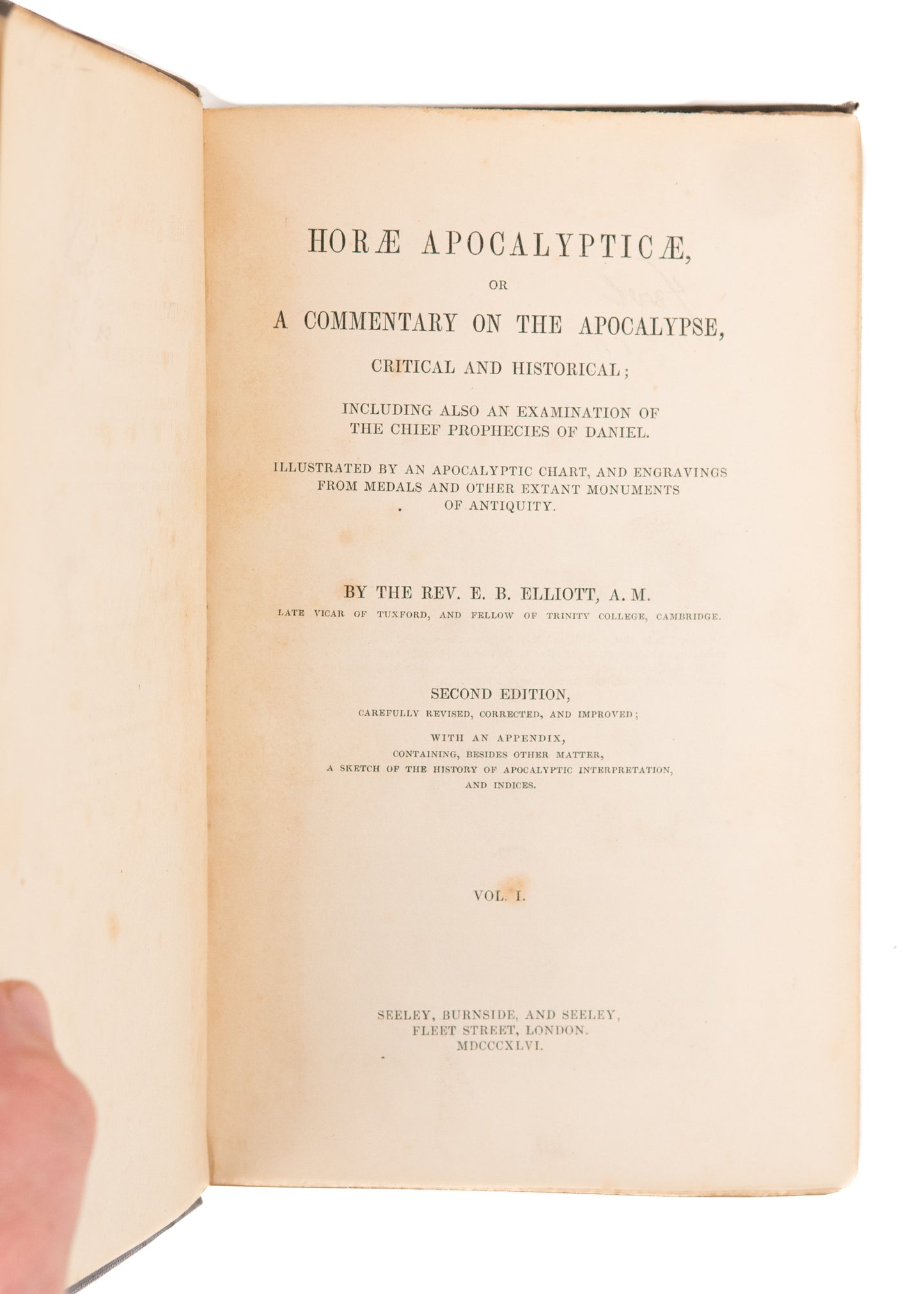 1846 E. B. ELLIOT. Horae Apocalypticae. A Commentary on the Apocalypse. Scarce.