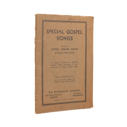 1920's GYPSY SIMON SMITH. Special Gospel Songs. Autographed Rodeheaver Revival Hymns.