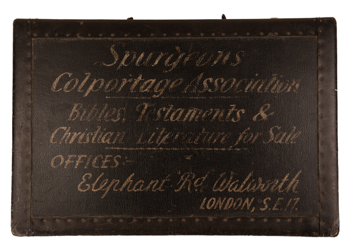 1870 C. H. SPURGEON. Spurgeon Colportage Association Traveling Book Sales Case. Exceptional Artifact.