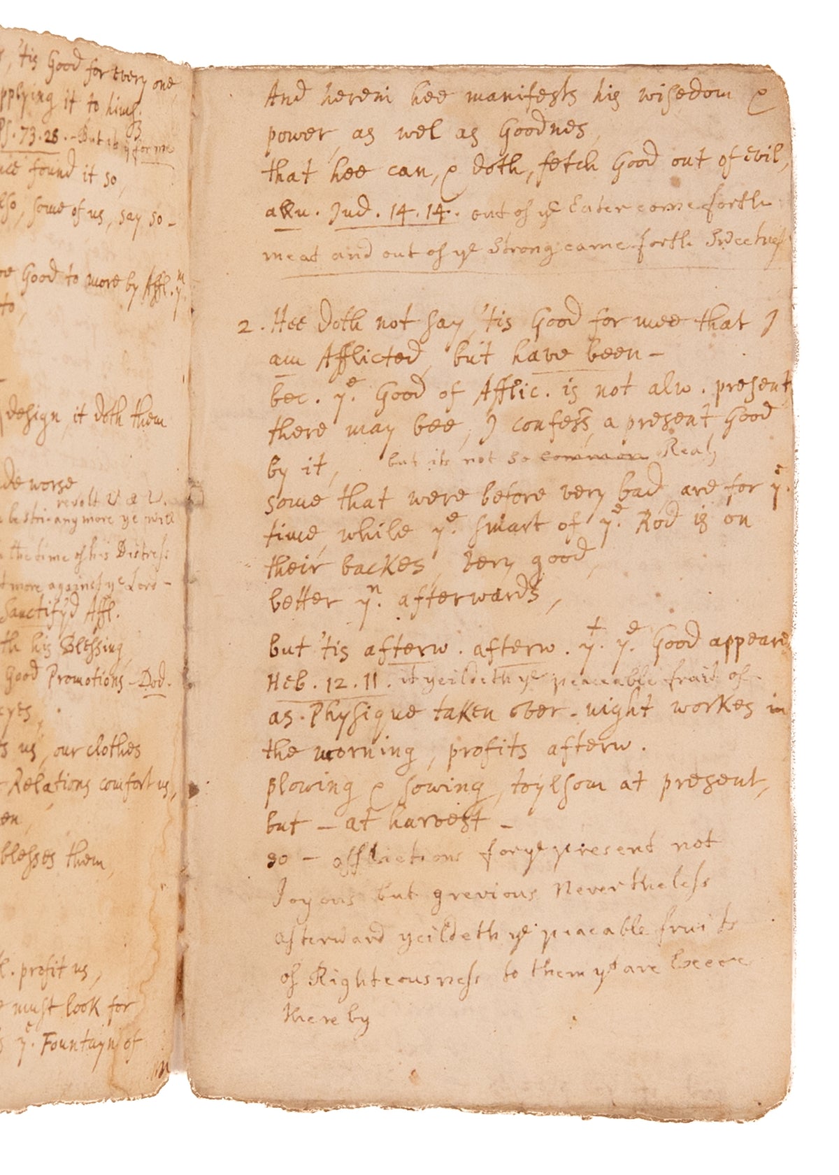1693 MATTHEW HENRY. Manuscript Sermon on Psalm 119 - "I have been Afflicted that I Might Learn Thy Statutes."