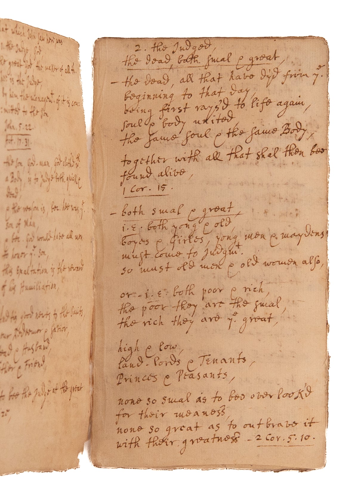 1695 MATTHEW HENRY. Manuscript Sermon on Revelation 20 - "I Saw the Dead Stand Before God."