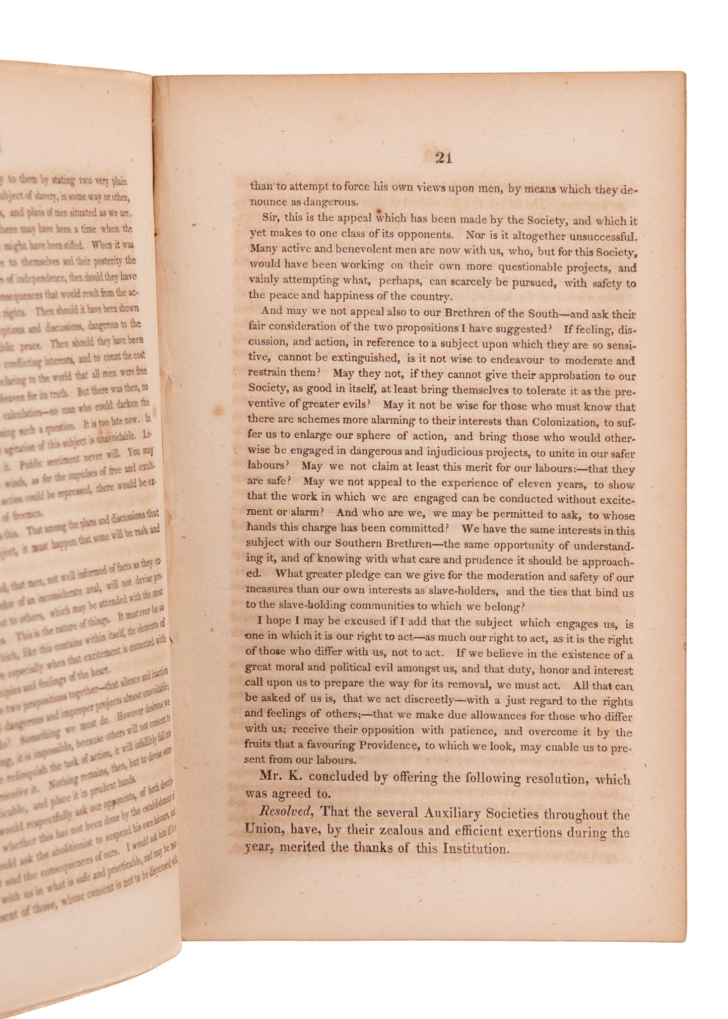 1828 LIBERIA & SLAVERY. Eleventh Annual Report of the Slavery Colonization. Francis Scott Key Address.