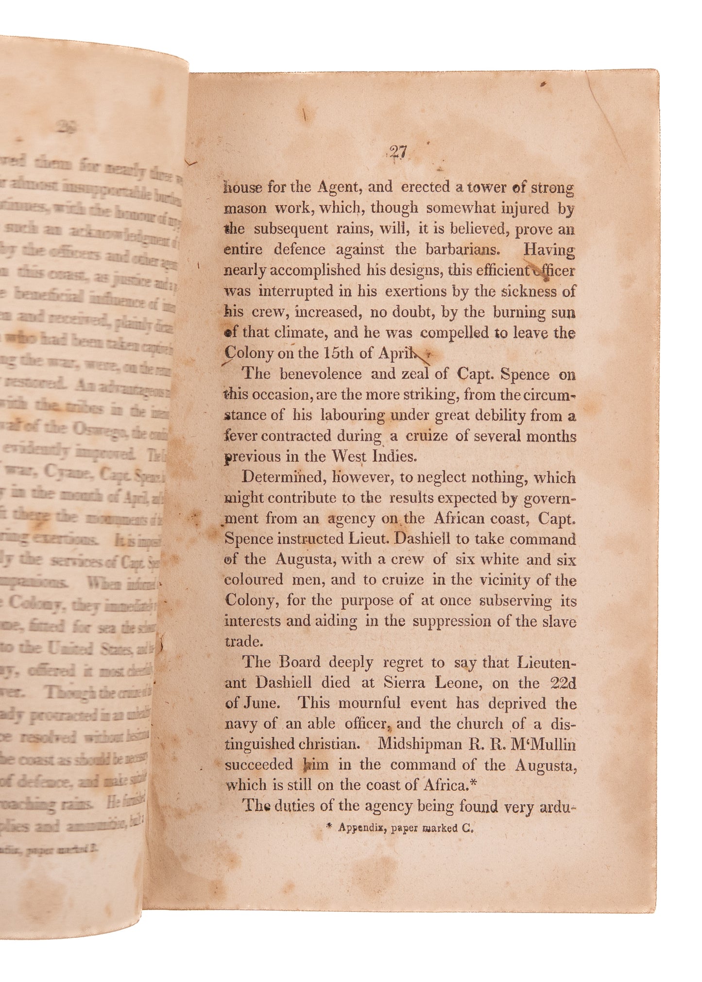 1824 LIBERIA & SLAVERY. Seventh Annual Report on Slavery Colonization. Francis Scott Key, etc.