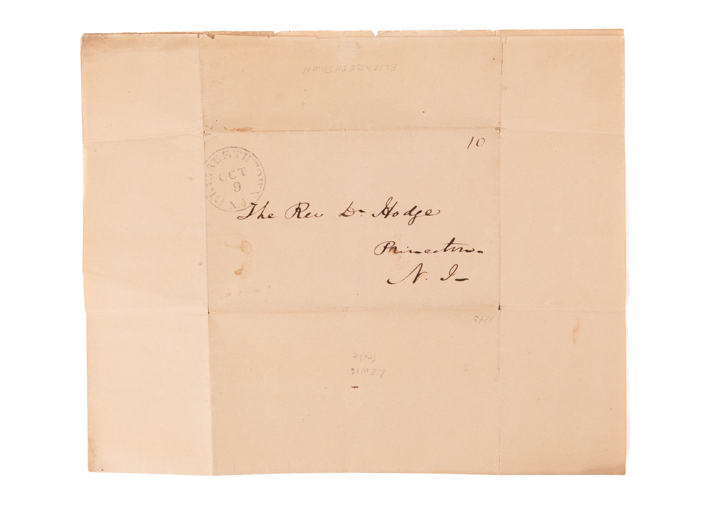 1843 CHARLES HODGE. Letter from Presbyterian Board of Missions to Charles Hodge of Princeton.