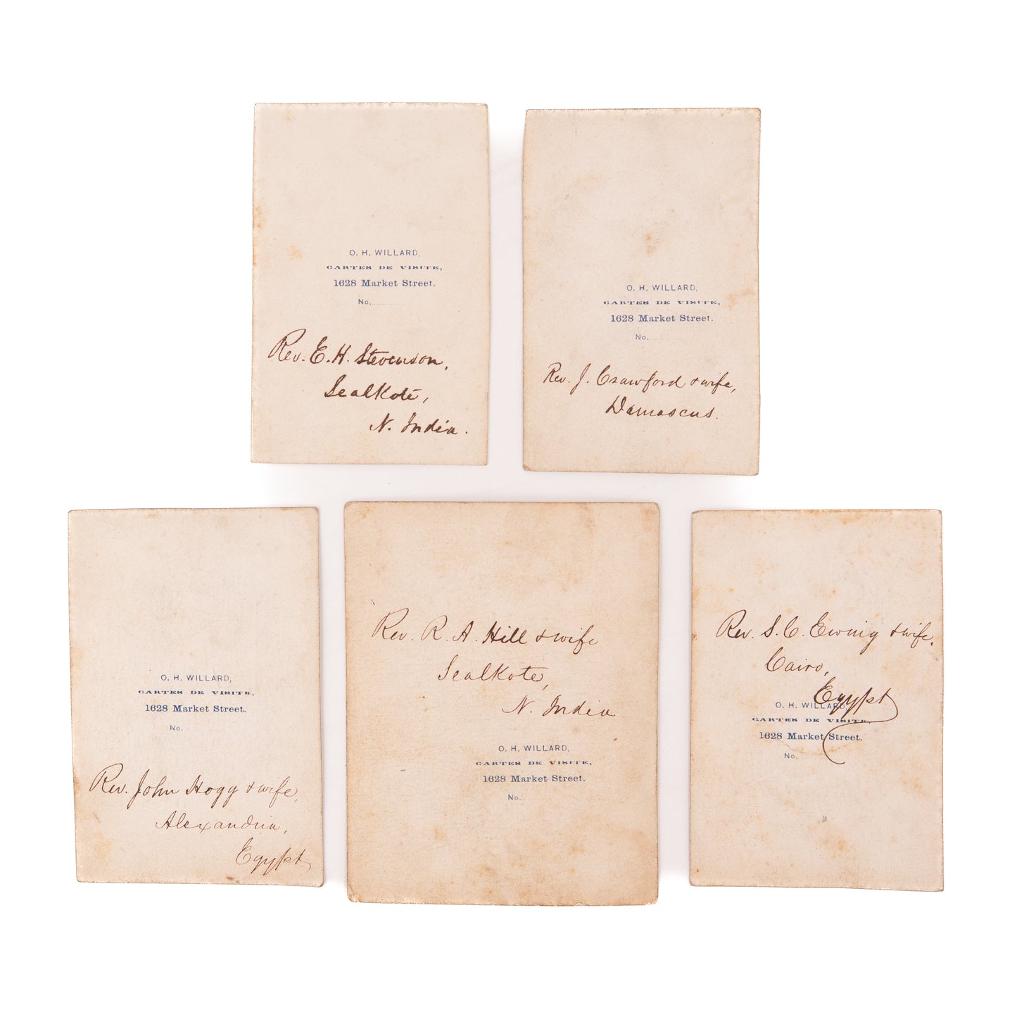 1860 UNITED PRESBYTERIAN. Important Carte de Visites of Missionaries to the Islamic World.