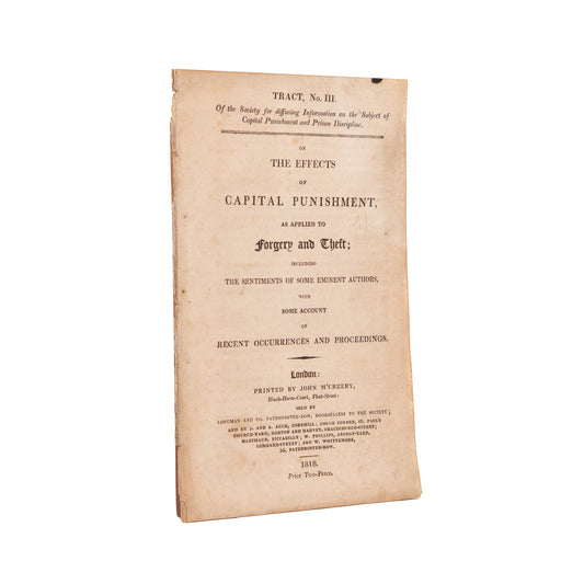 1818 CAPITAL PUNISHMENT. Public Executions no Deterrent to Forgery and Theft. Account of Hangings.