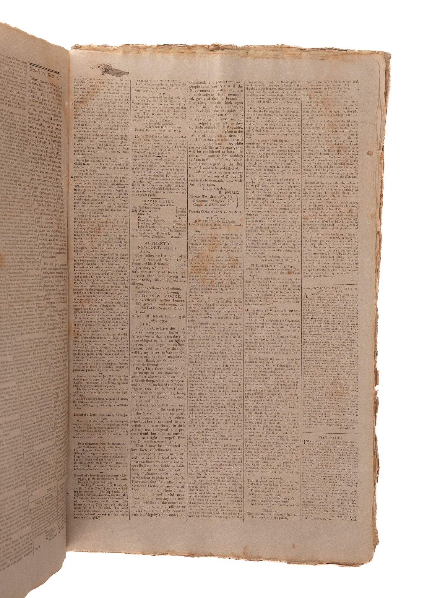 1794 GEORGE WASHINGTON &c. 125 Issues of The Herald. Whiskey Rebellion, Indian Wars, Slavery, &c.