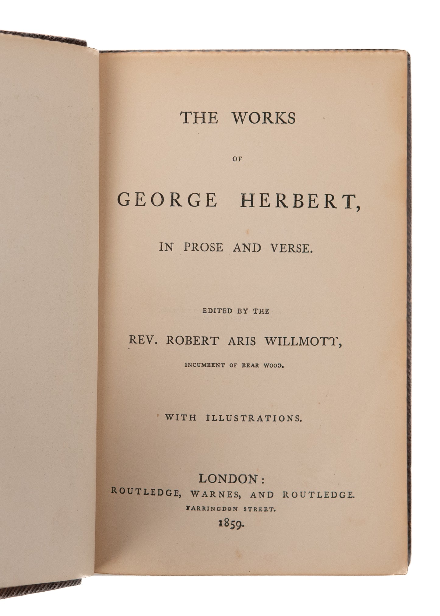 1859 GEORGE HERBERT. The Works of George Herbert. Leather Binding with Gauffered Edges.