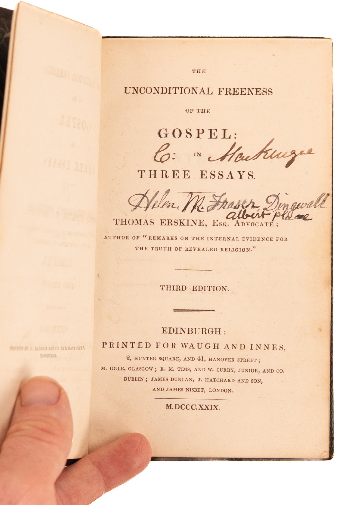 1829 THOMAS ERSKINE. Effective Christian Universalism & Scottish Heresy Trial. John McLeod Campbell & Edward Irving.