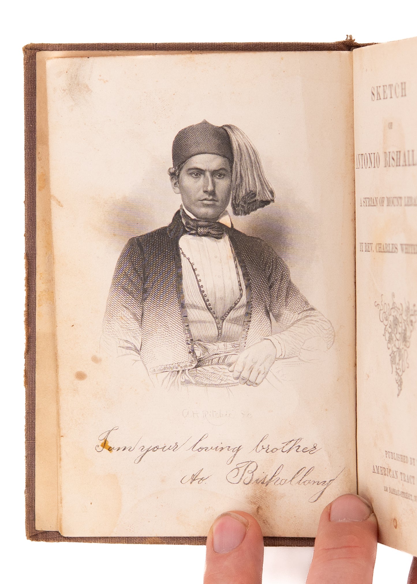 1856 LEBANESE CHRISTIAN. Memoir of Antonio Bishallany, The First Arab-American Immigrant.