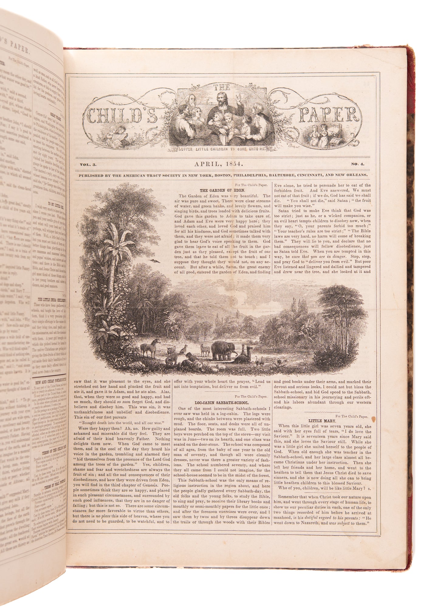 1854-1856 THE CHILD'S PAPER. 36 Issue Run of Important Tract Society Publication for Juveniles. Superb Content.
