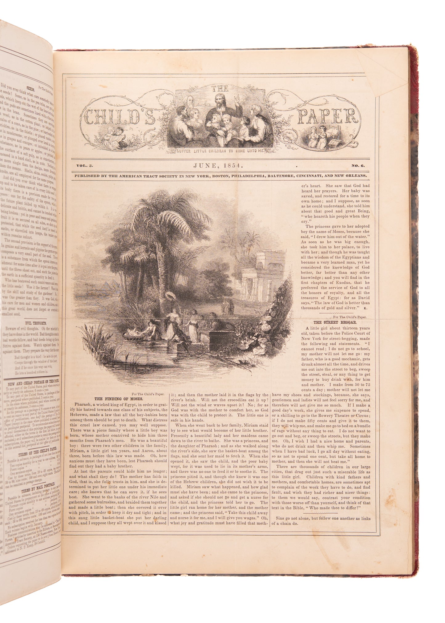 1854-1856 THE CHILD'S PAPER. 36 Issue Run of Important Tract Society Publication for Juveniles. Superb Content.