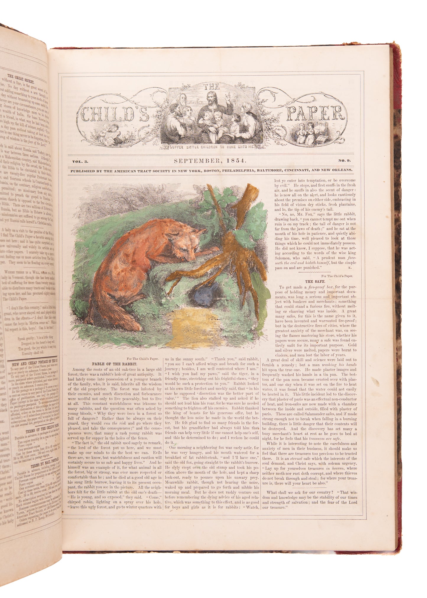 1854-1856 THE CHILD'S PAPER. 36 Issue Run of Important Tract Society Publication for Juveniles. Superb Content.