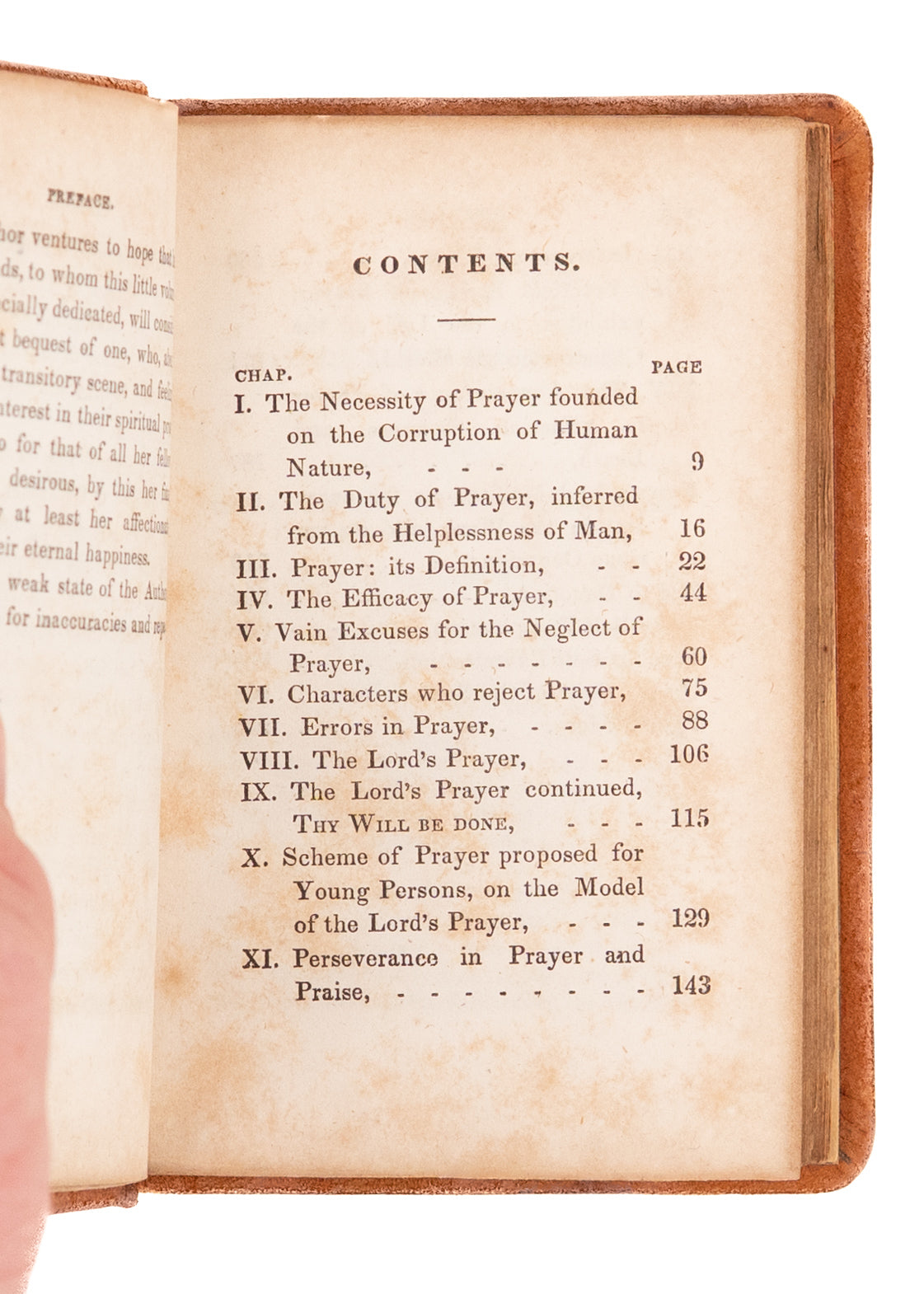 1846 HANNAH MORE. The Spirit of Prayer. Charming American Shaved Reverse Calf Binding.