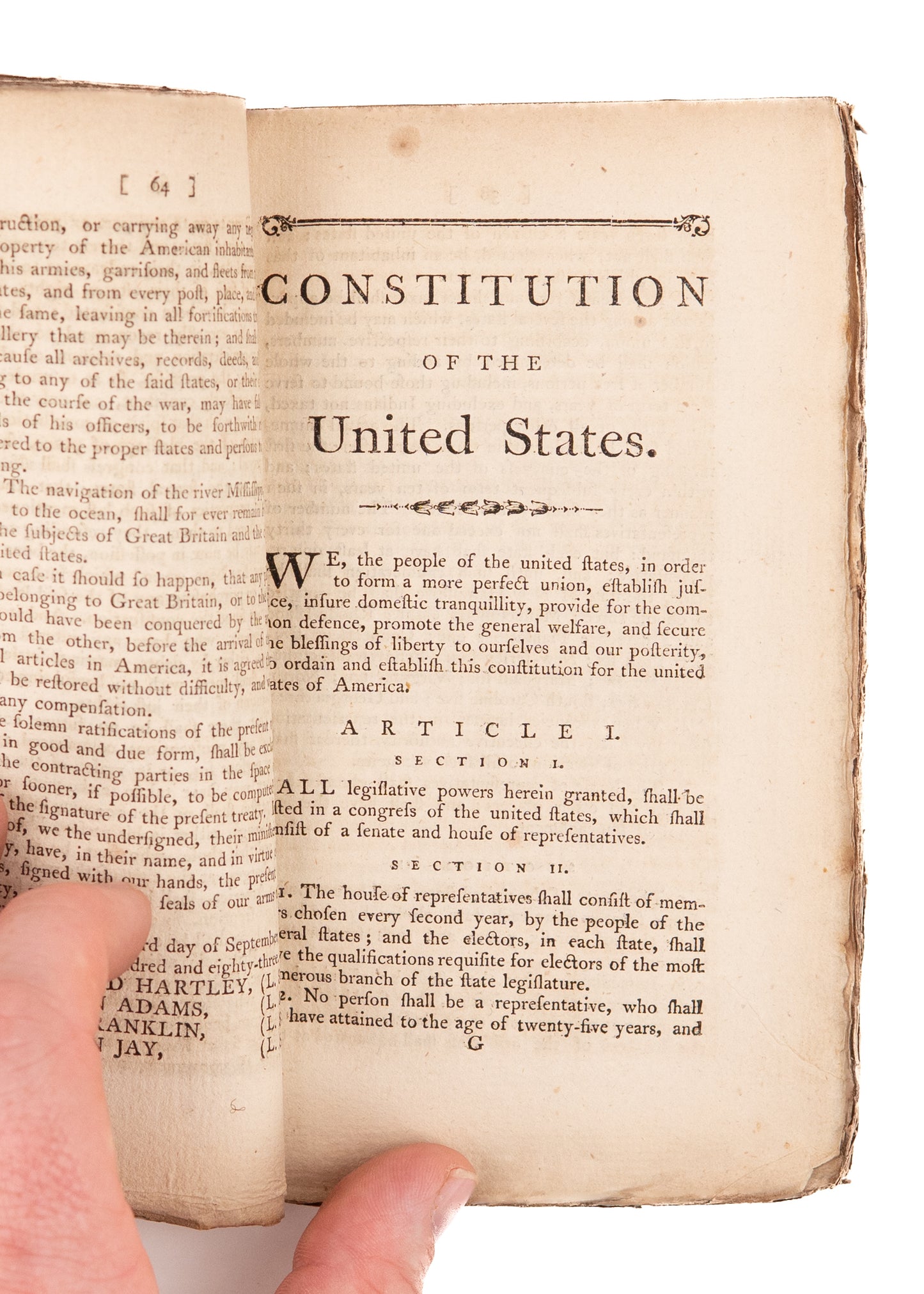 1795 JOHN JAY & U. S. CONSTITUTION. Treaty Between Great Britain and the United States of America.